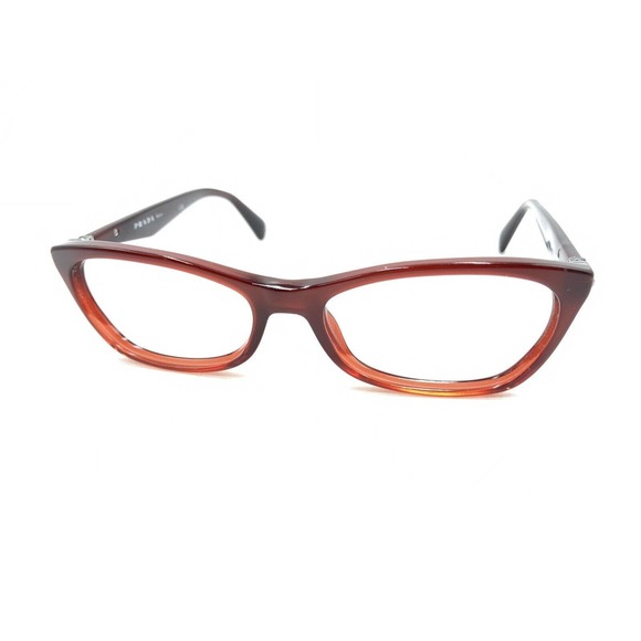 Prada VPR 15P MAX-1O1 Burgundy Dark Red Silver Eyeglasses Frames 53-16 135 Italy - Picture 8 of 12